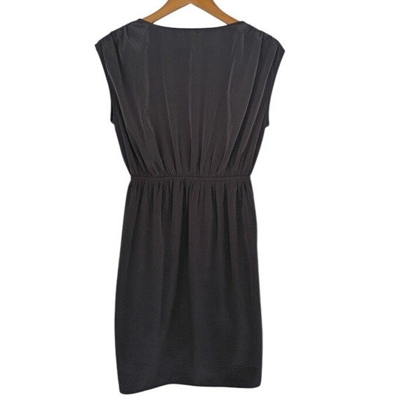 Soprano Grey Dolman Sleeve Faux Wrap Midi Dress Pockets Elastic Waist - Picture 4 of 7